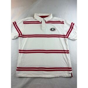 Georgia‎ Bulldogs Pressbox Polo Shirt Mens Medium Striped Collegiate